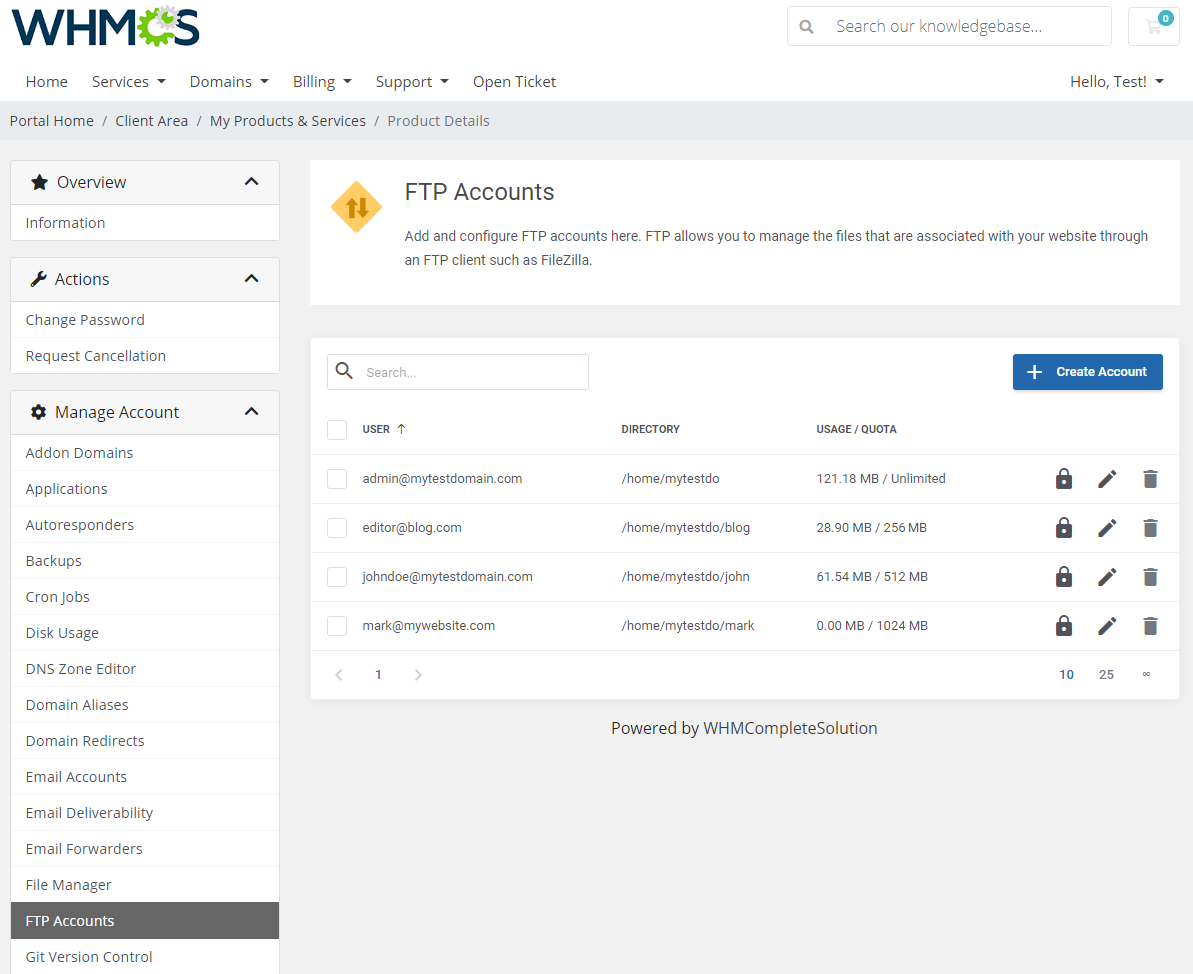 cPanel Extended For WHMCS: Module Screenshot 17