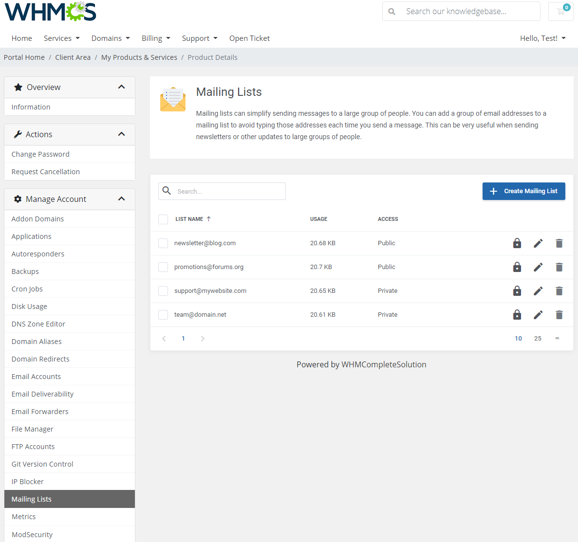 cPanel Extended For WHMCS: Module Screenshot 20