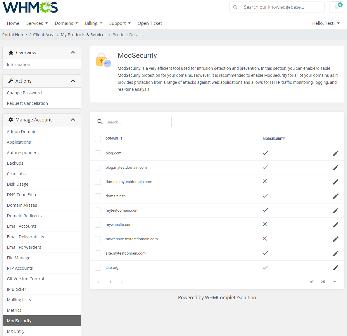 cPanel Extended For WHMCS: Module Screenshot 22