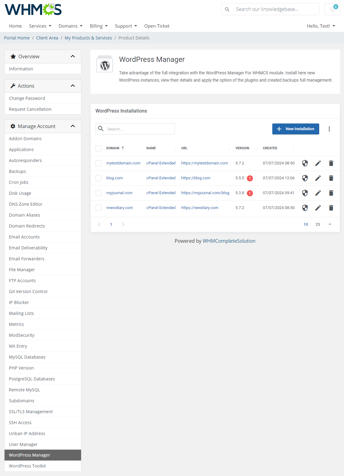 cPanel Extended For WHMCS: Module Screenshot 33