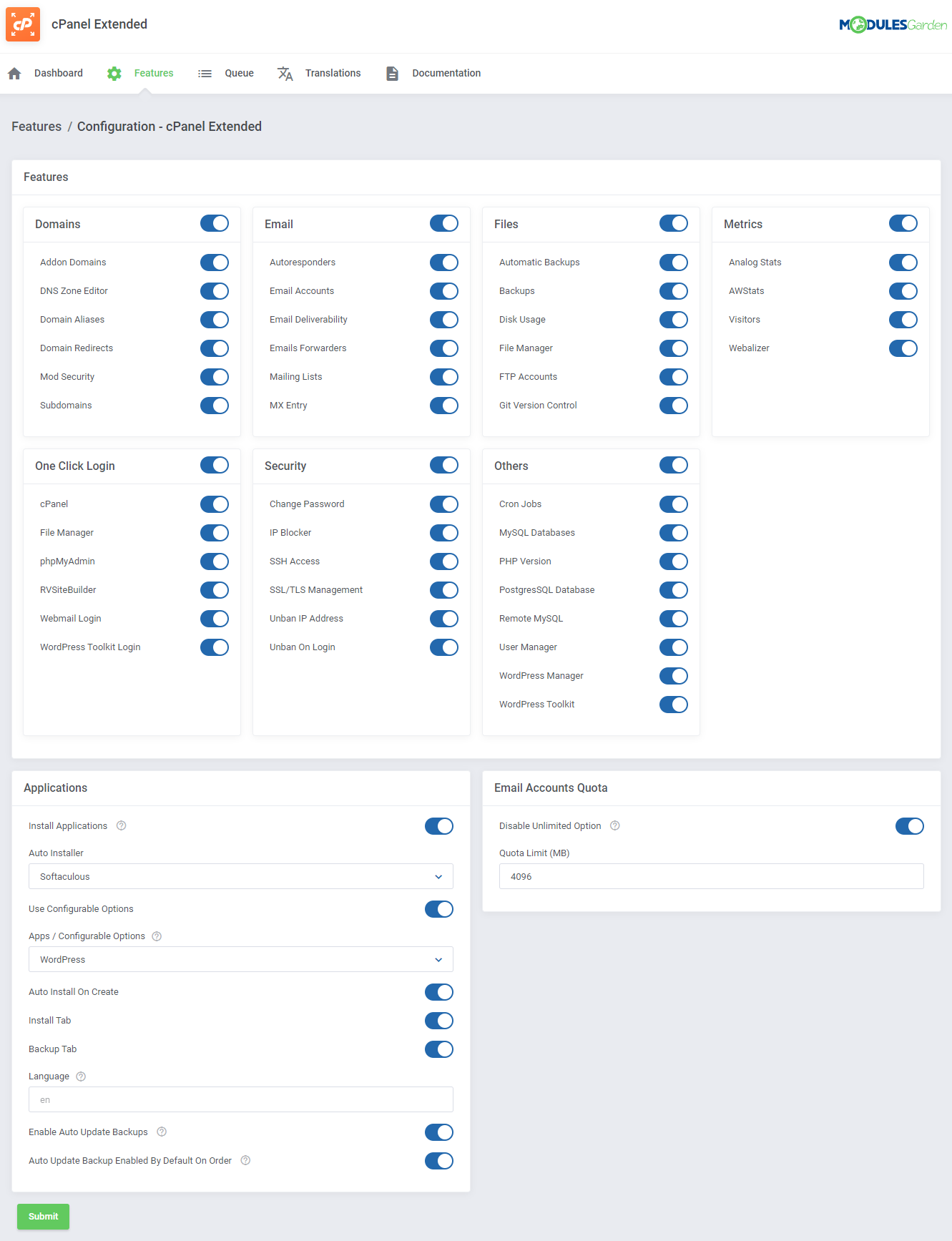 cPanel Extended For WHMCS: Module Screenshot 44