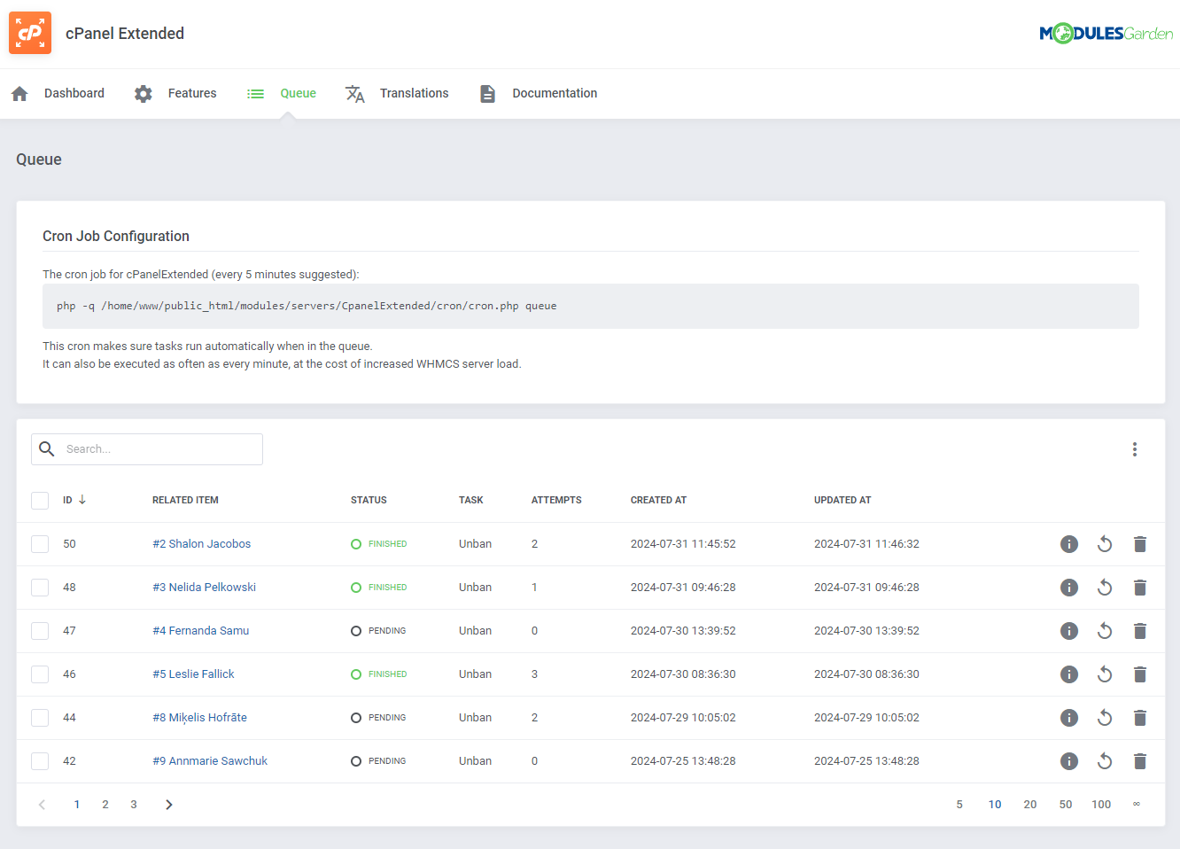 cPanel Extended For WHMCS: Module Screenshot 45