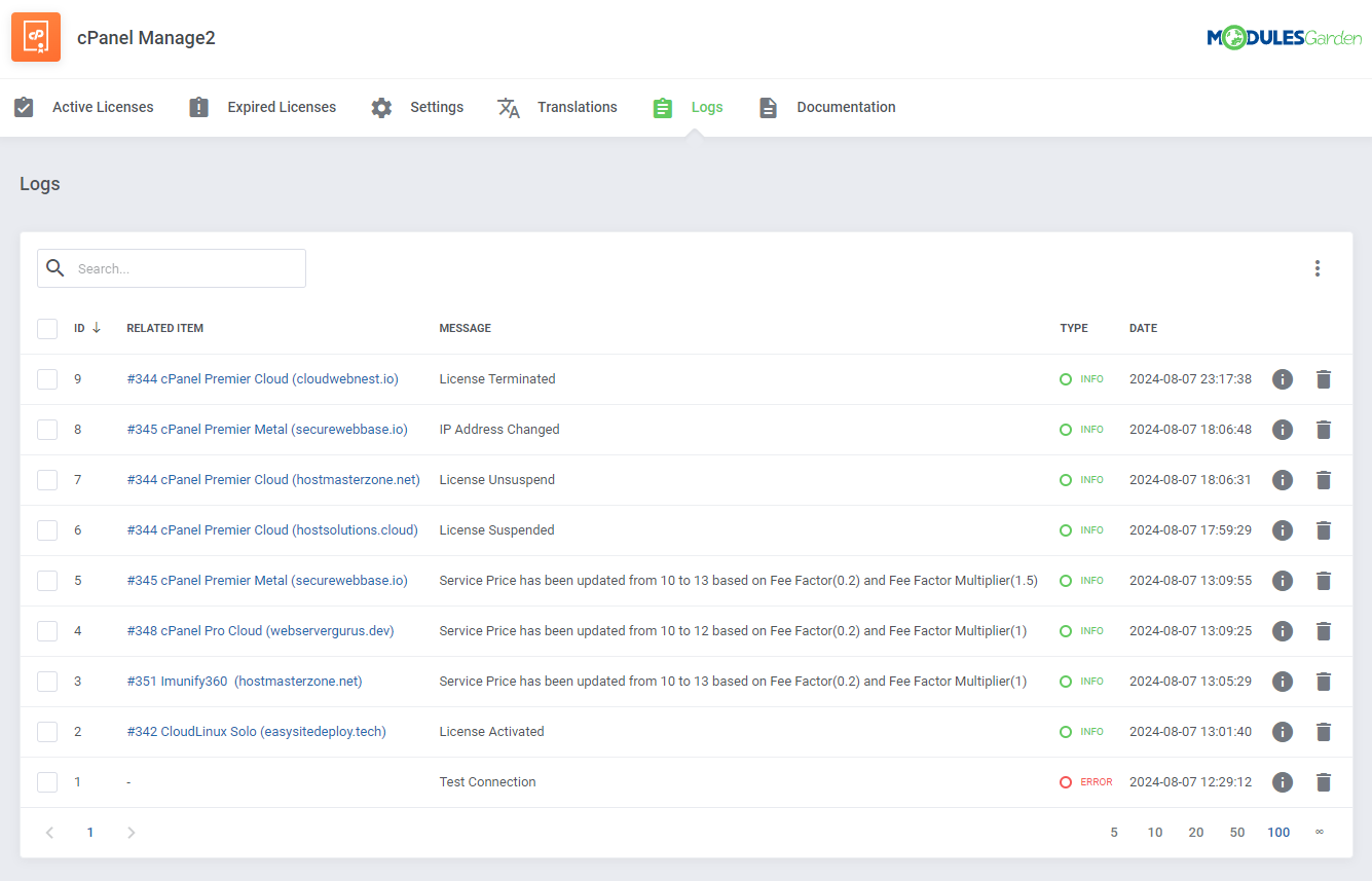 cPanel Manage2 For WHMCS: Module Screenshot 11