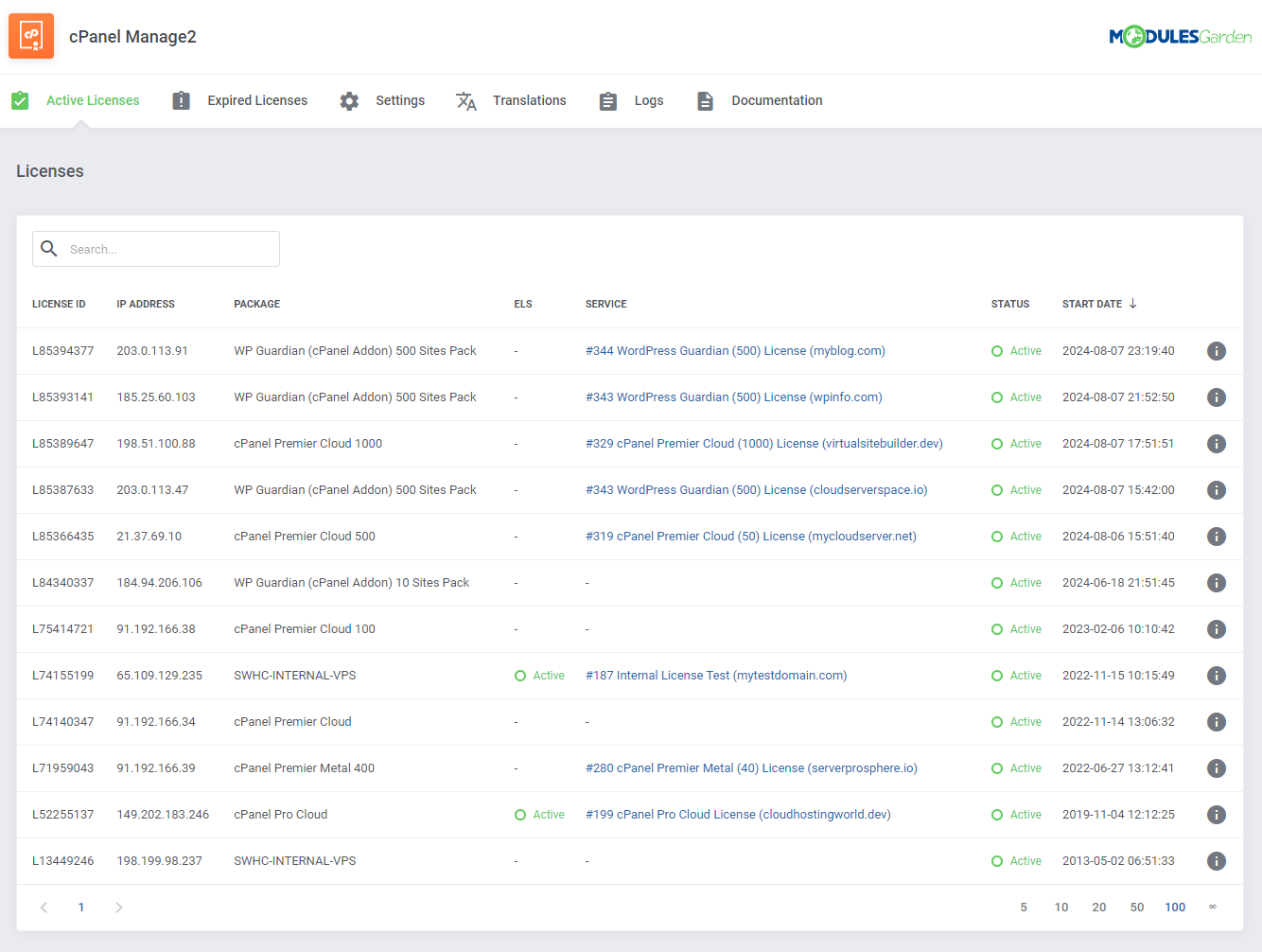 cPanel Manage2 For WHMCS: Module Screenshot 5