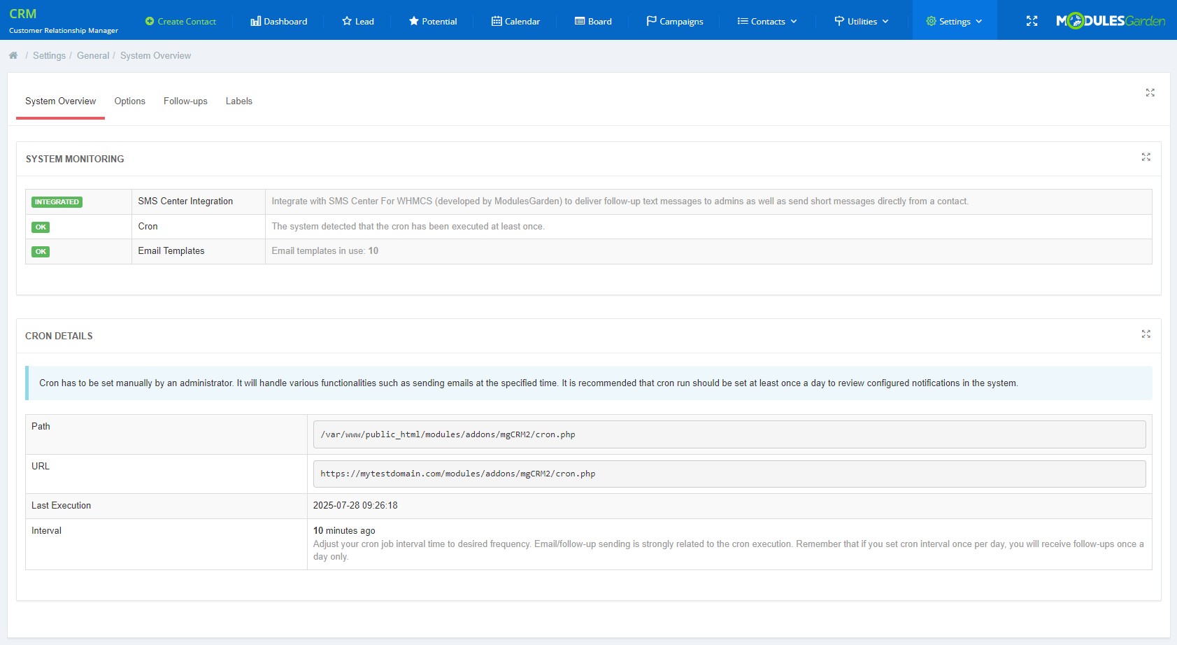 CRM For WHMCS: Module Screenshot 15