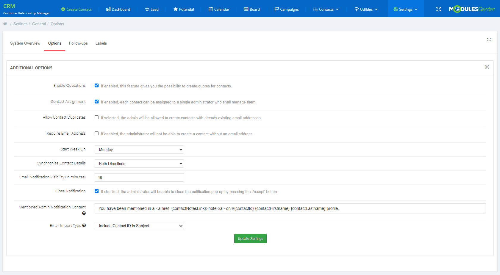 CRM For WHMCS: Module Screenshot 16