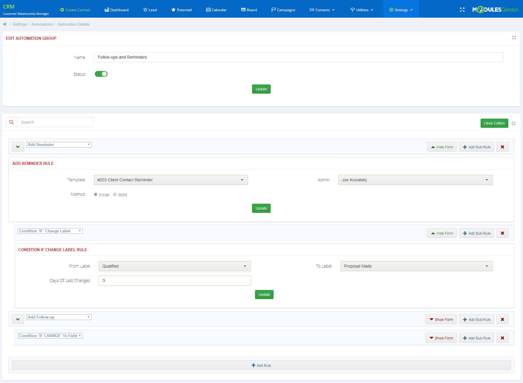 CRM For WHMCS: Module Screenshot 29