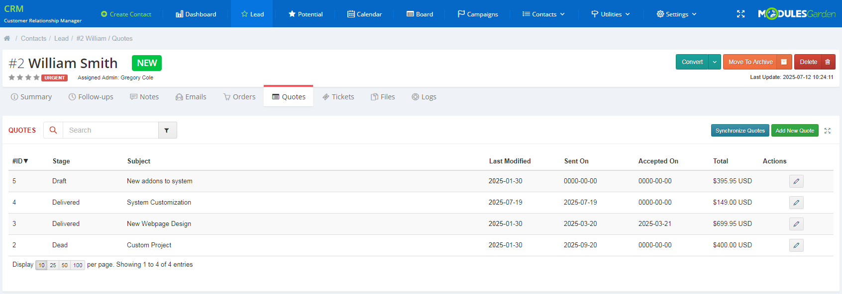 CRM For WHMCS: Module Screenshot 6