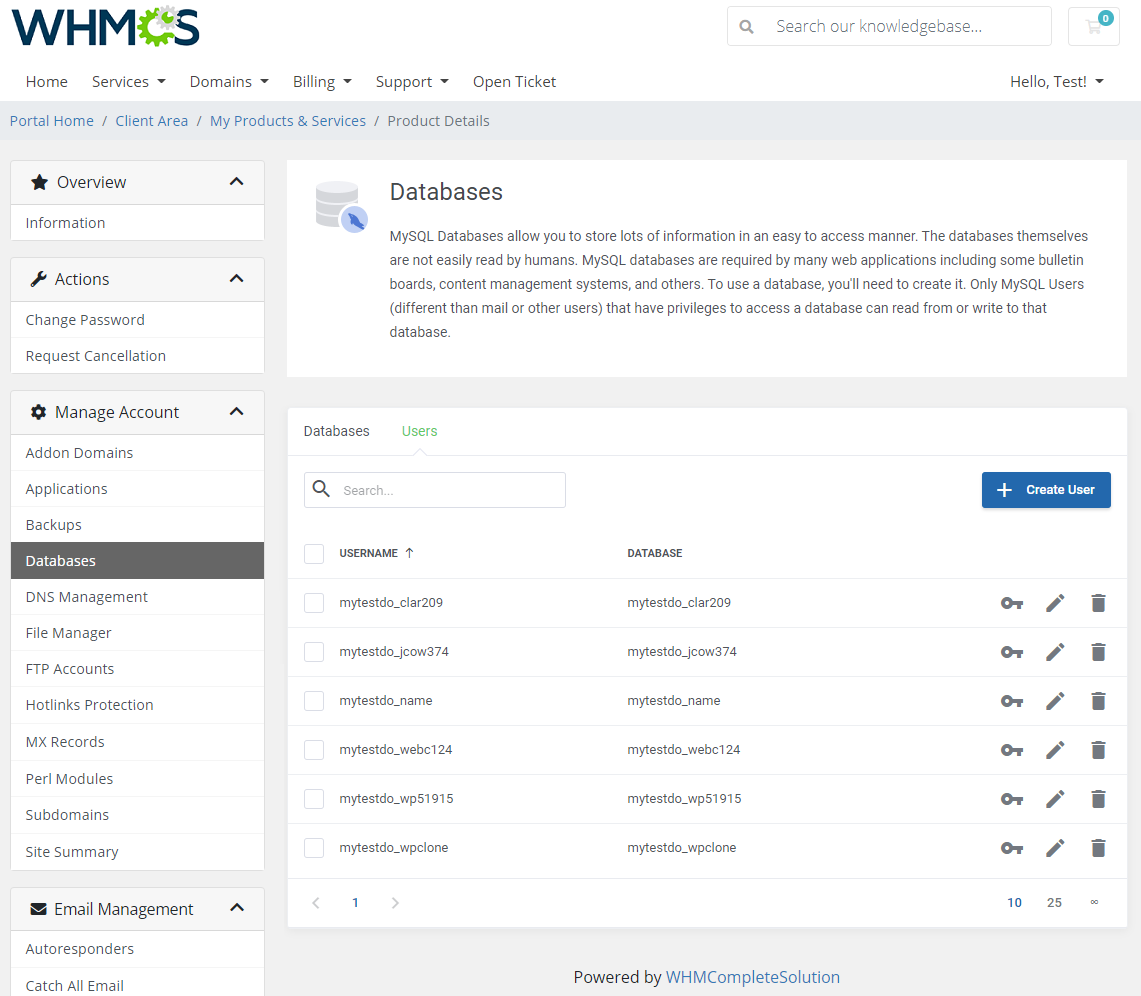 DirectAdmin Extended For WHMCS: Module Screenshot 10