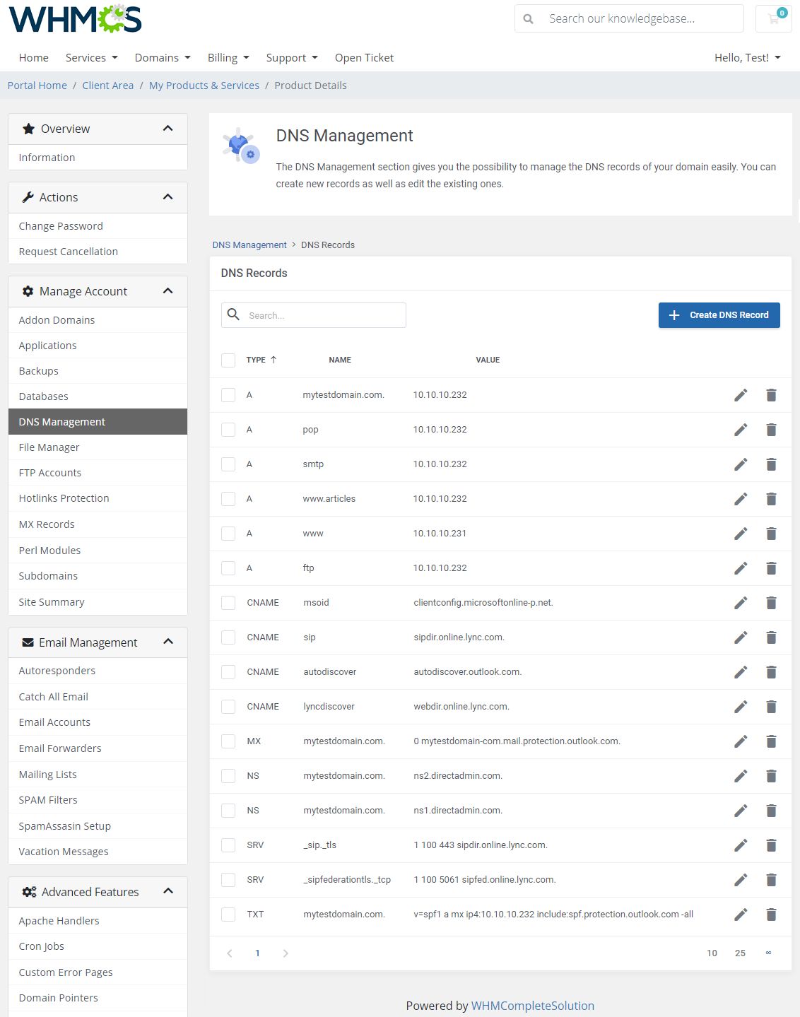 DirectAdmin Extended For WHMCS: Module Screenshot 11