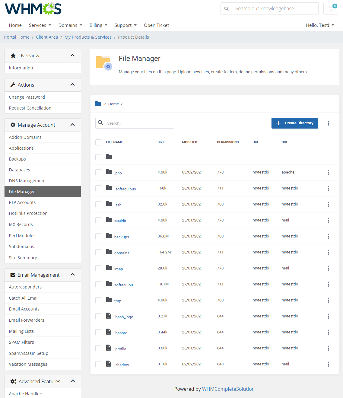 DirectAdmin Extended For WHMCS: Module Screenshot 12