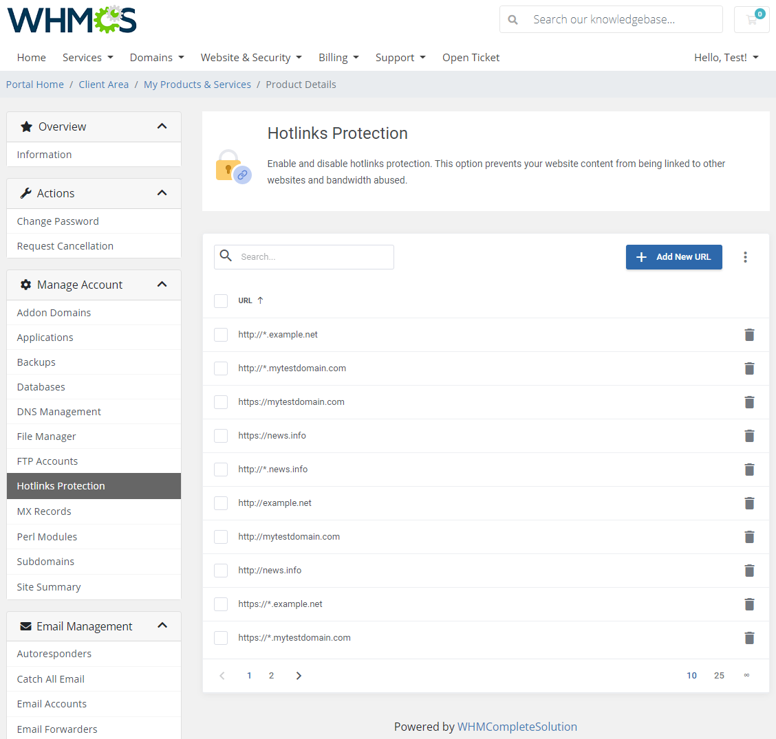 DirectAdmin Extended For WHMCS: Module Screenshot 14