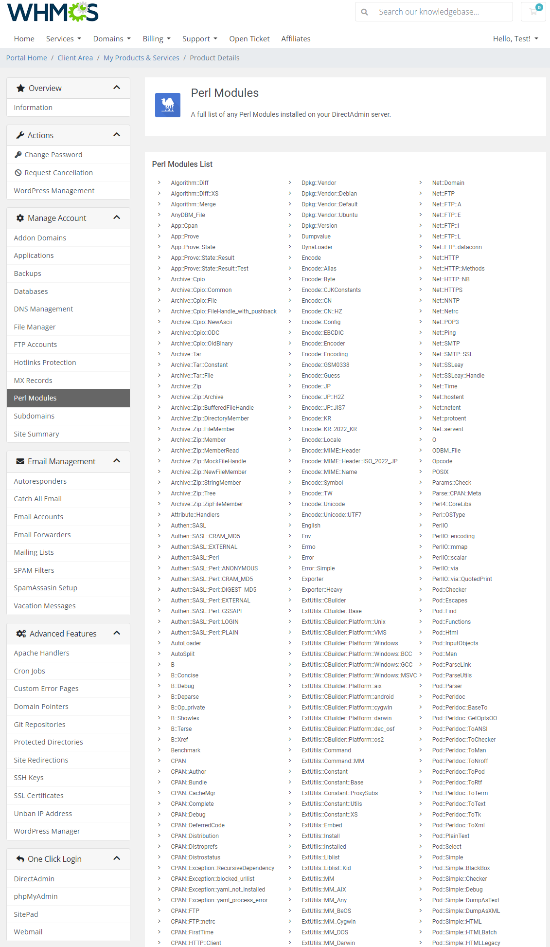 DirectAdmin Extended For WHMCS: Module Screenshot 16