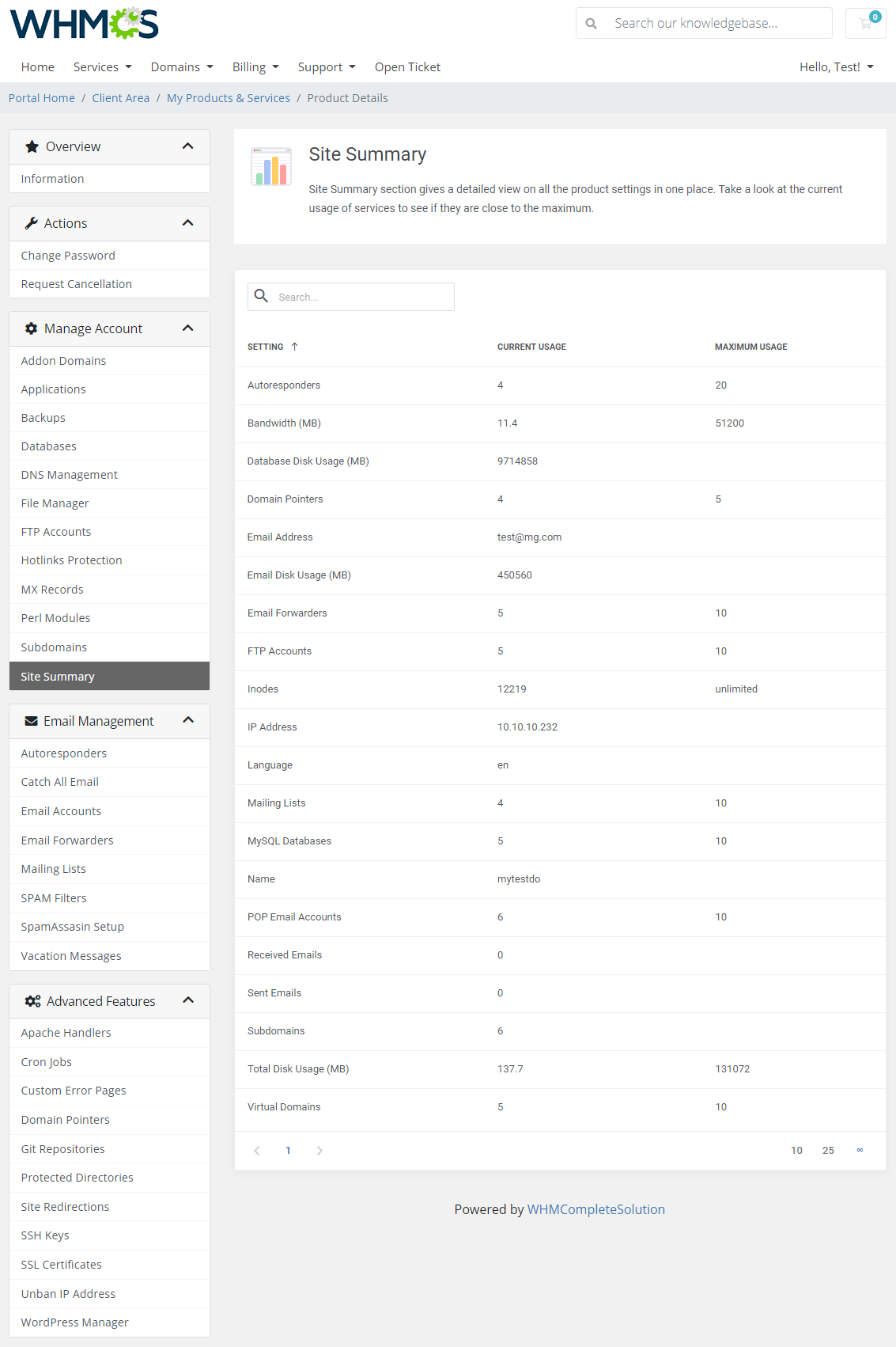 DirectAdmin Extended For WHMCS: Module Screenshot 18