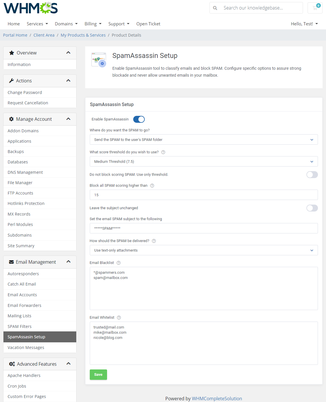 DirectAdmin Extended For WHMCS: Module Screenshot 26