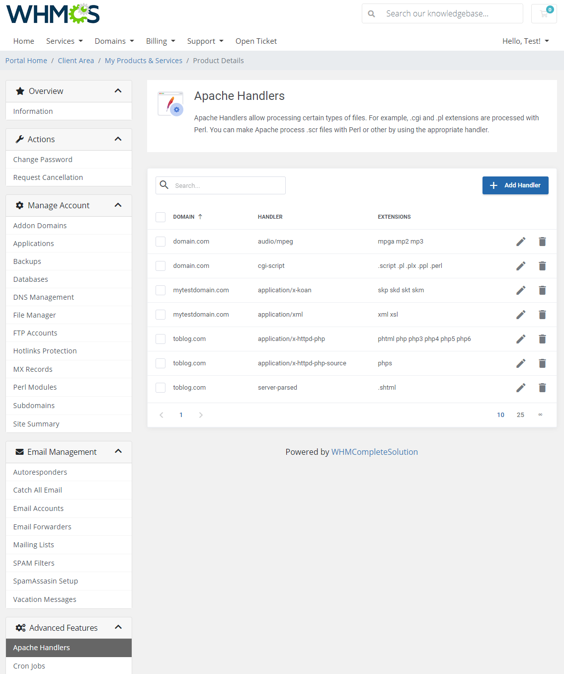 DirectAdmin Extended For WHMCS: Module Screenshot 28