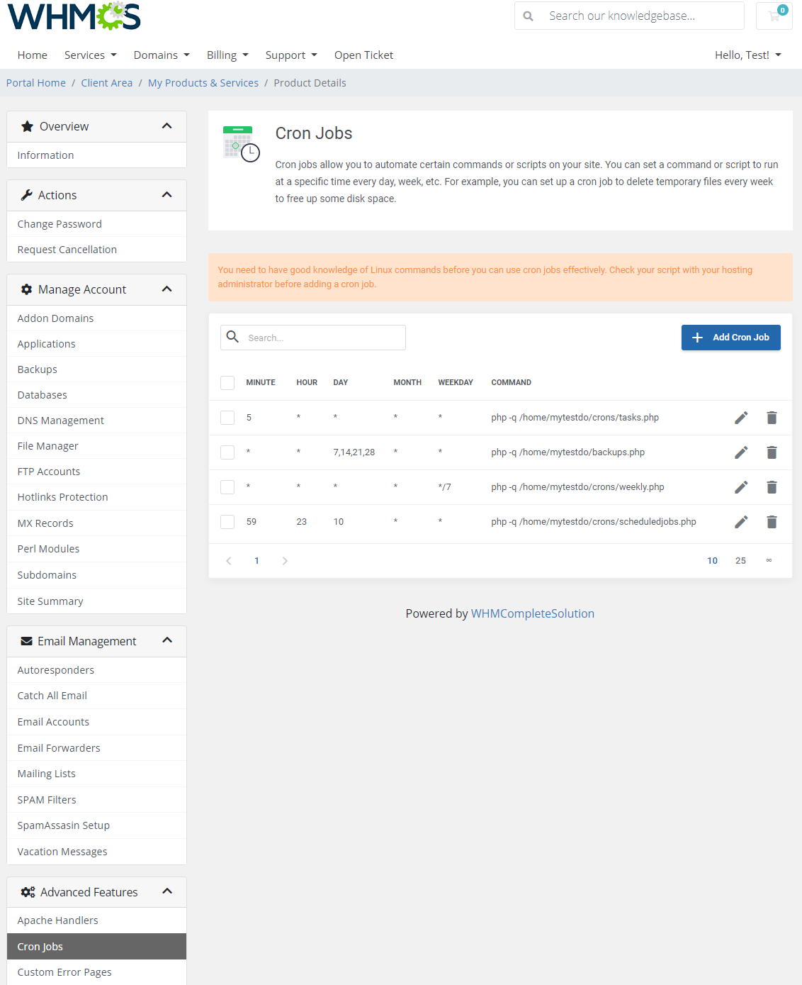 DirectAdmin Extended For WHMCS: Module Screenshot 29