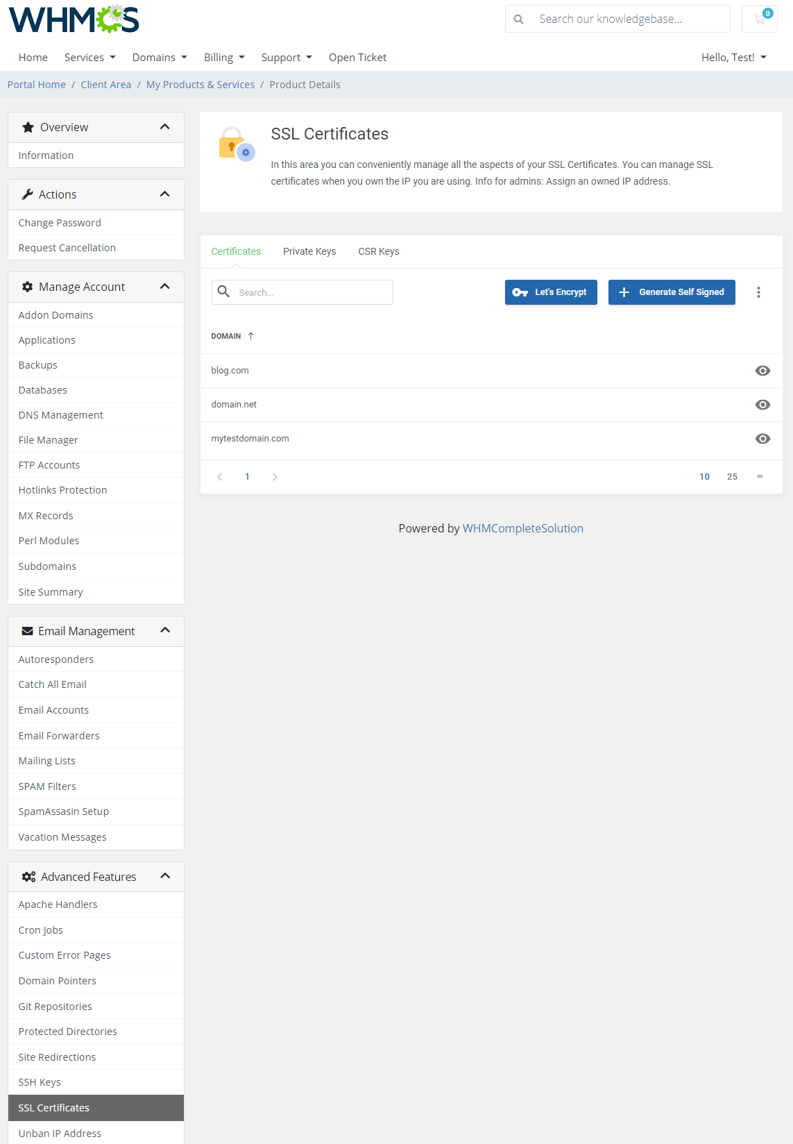 DirectAdmin Extended For WHMCS: Module Screenshot 37