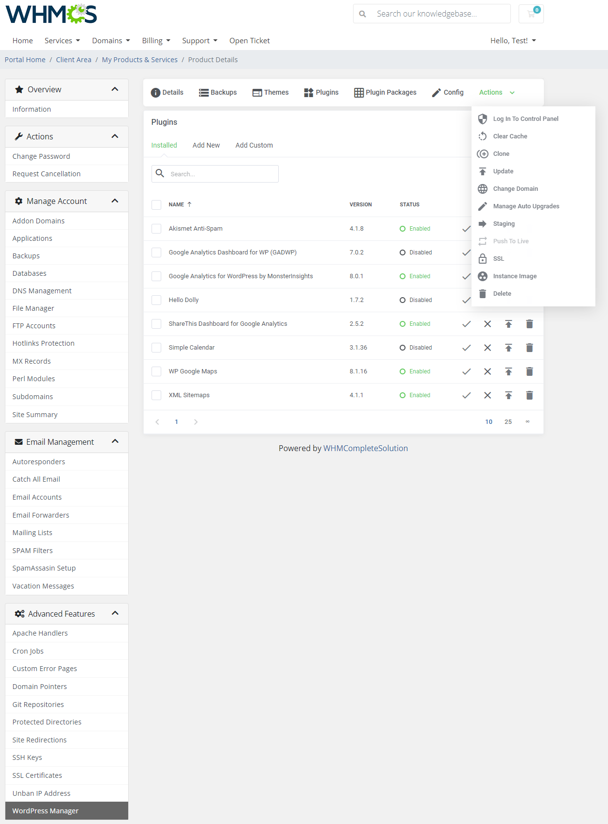 DirectAdmin Extended For WHMCS: Module Screenshot 43