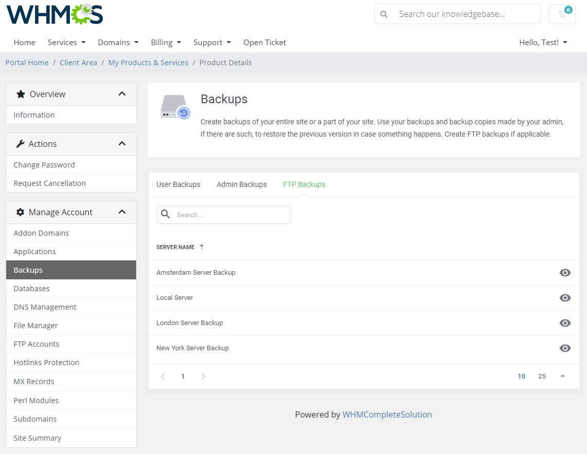 DirectAdmin Extended For WHMCS: Module Screenshot 8