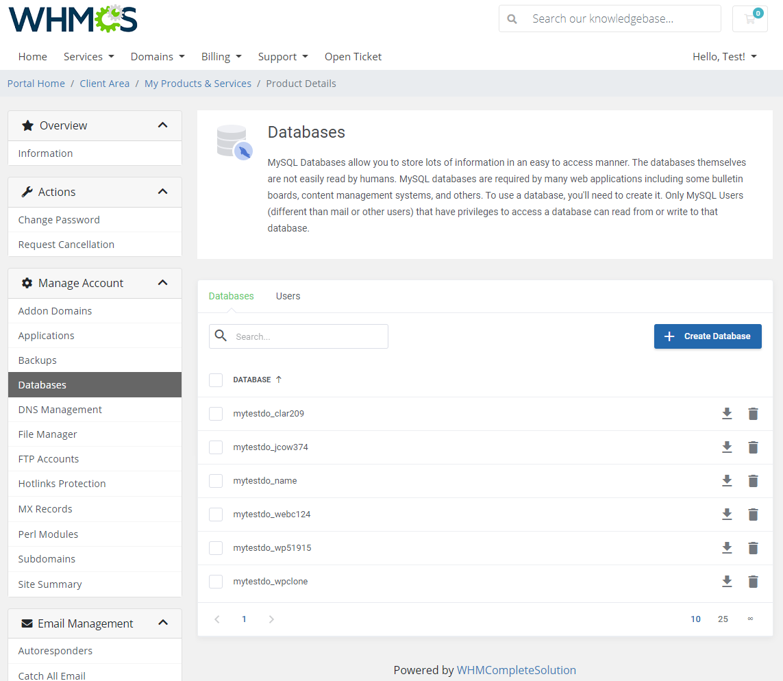 DirectAdmin Extended For WHMCS: Module Screenshot 9