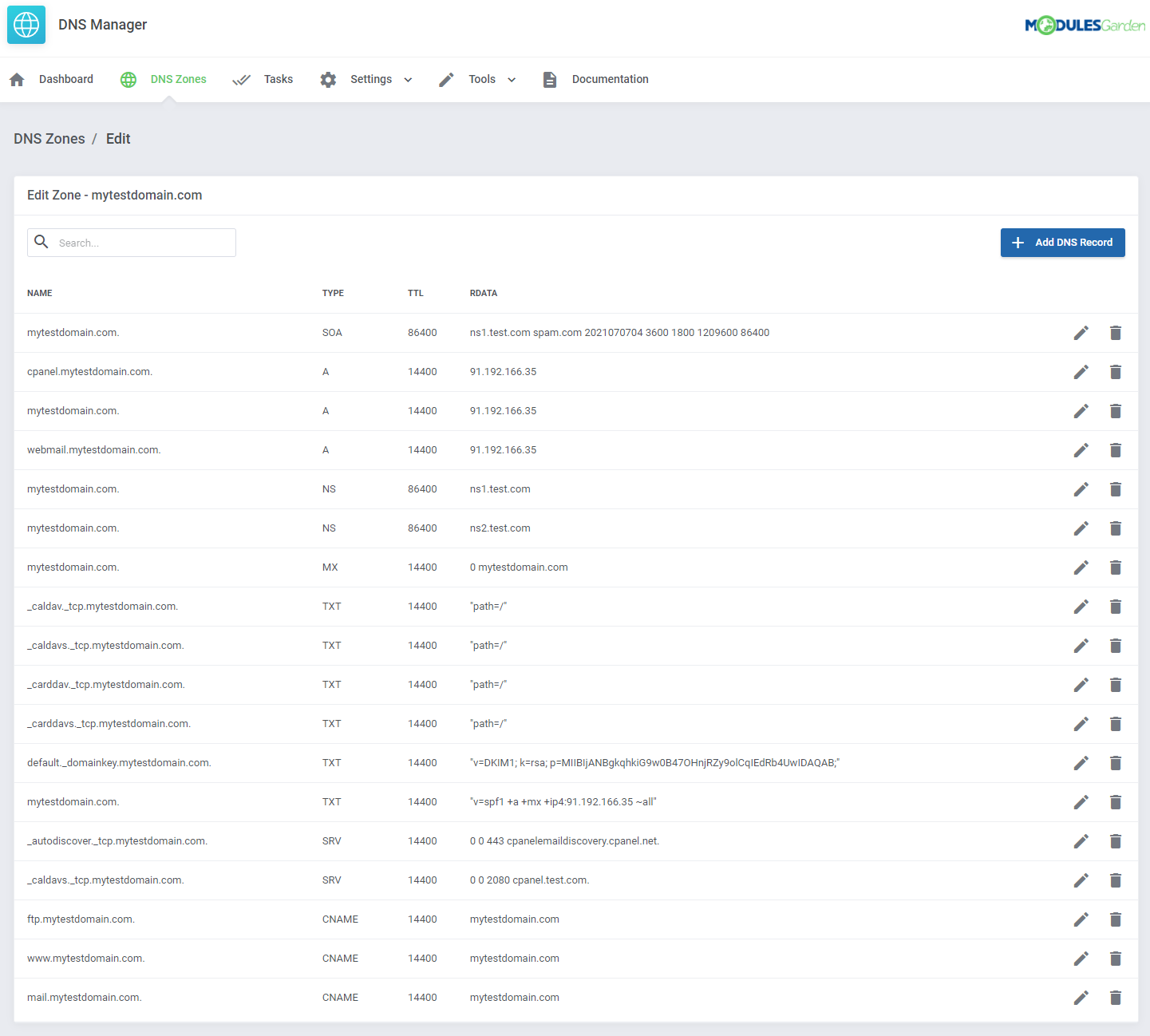 DNS Manager For WHMCS: Module Screenshot 19