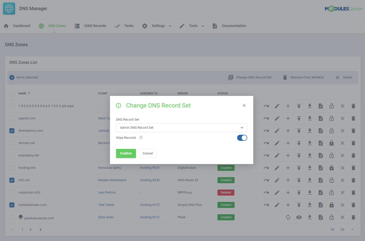 DNS Manager For WHMCS: Module Screenshot 17