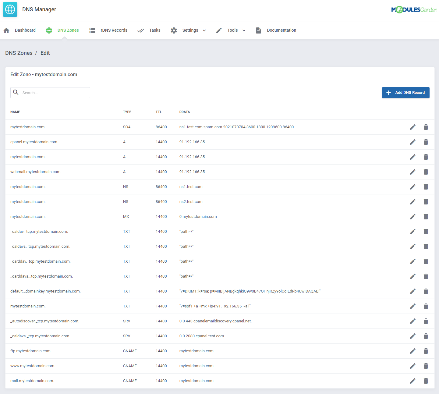 DNS Manager For WHMCS: Module Screenshot 19