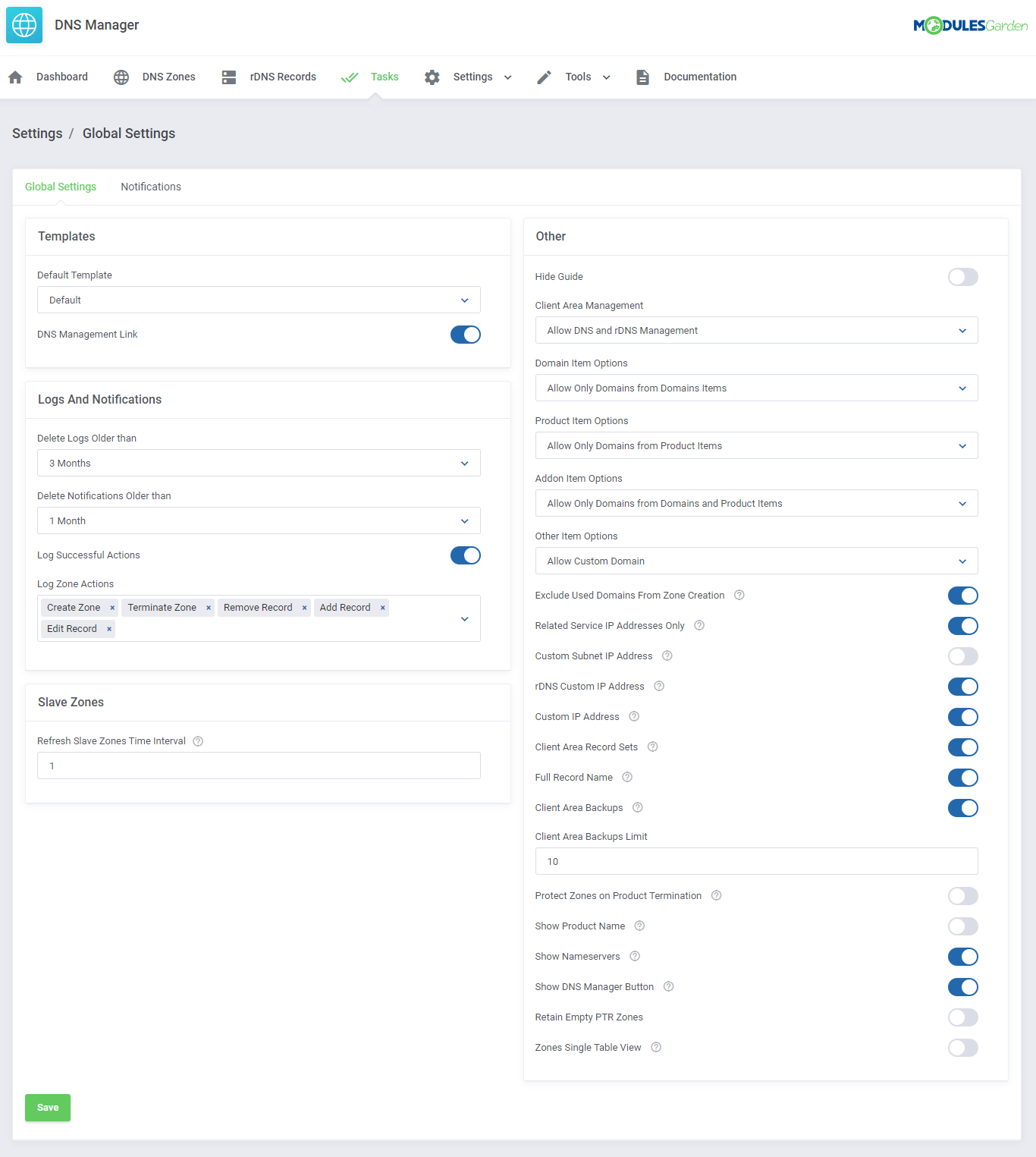 DNS Manager For WHMCS: Module Screenshot 22