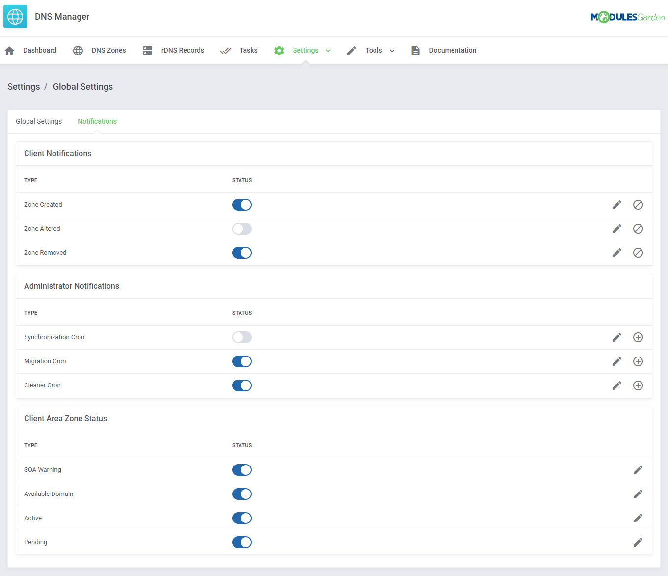 DNS Manager For WHMCS: Module Screenshot 23