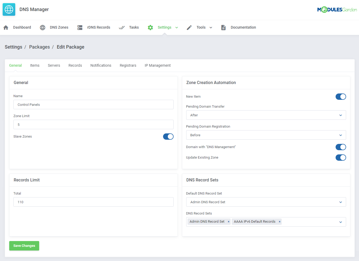 DNS Manager For WHMCS: Module Screenshot 26