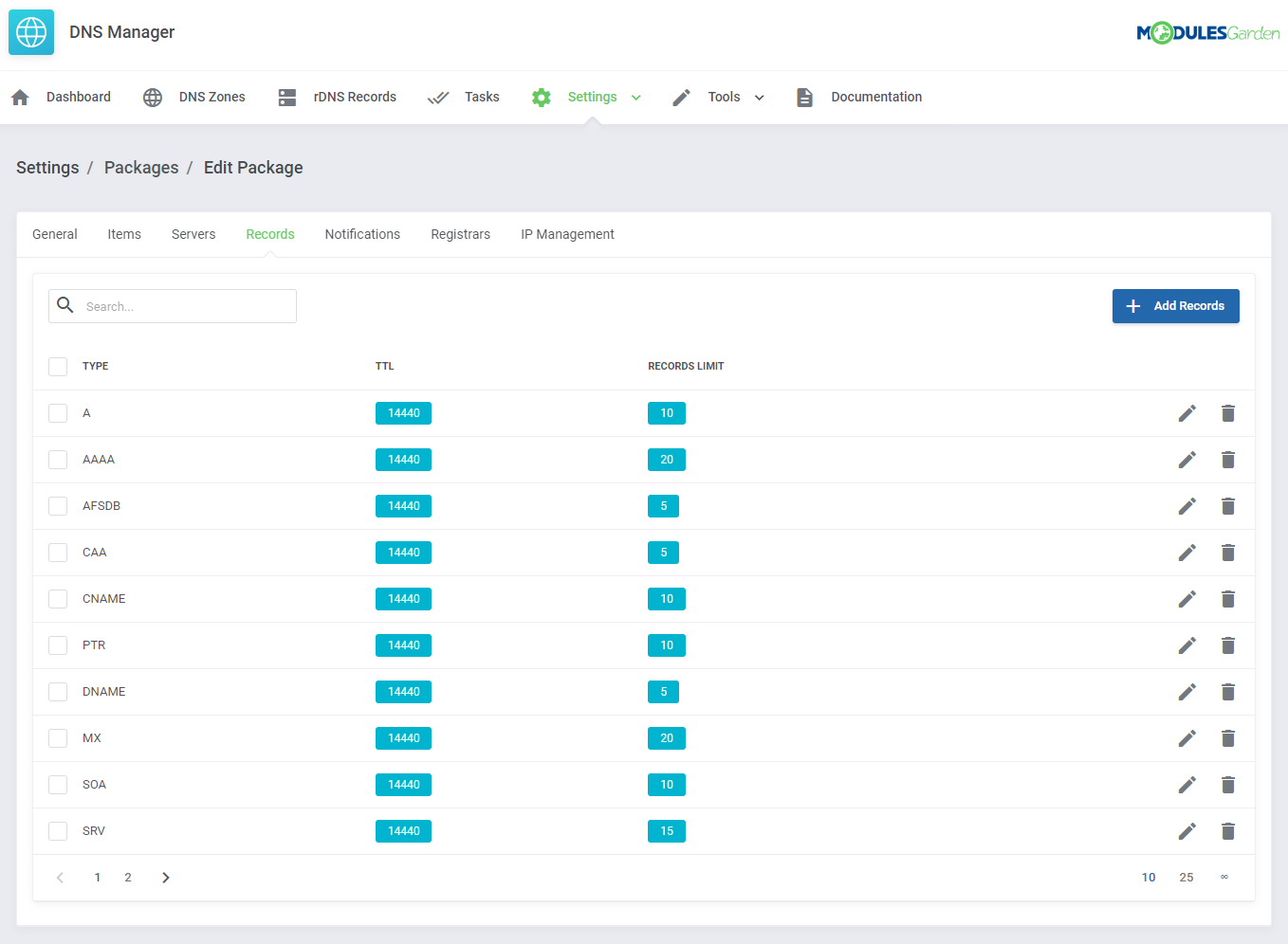 DNS Manager For WHMCS: Module Screenshot 29