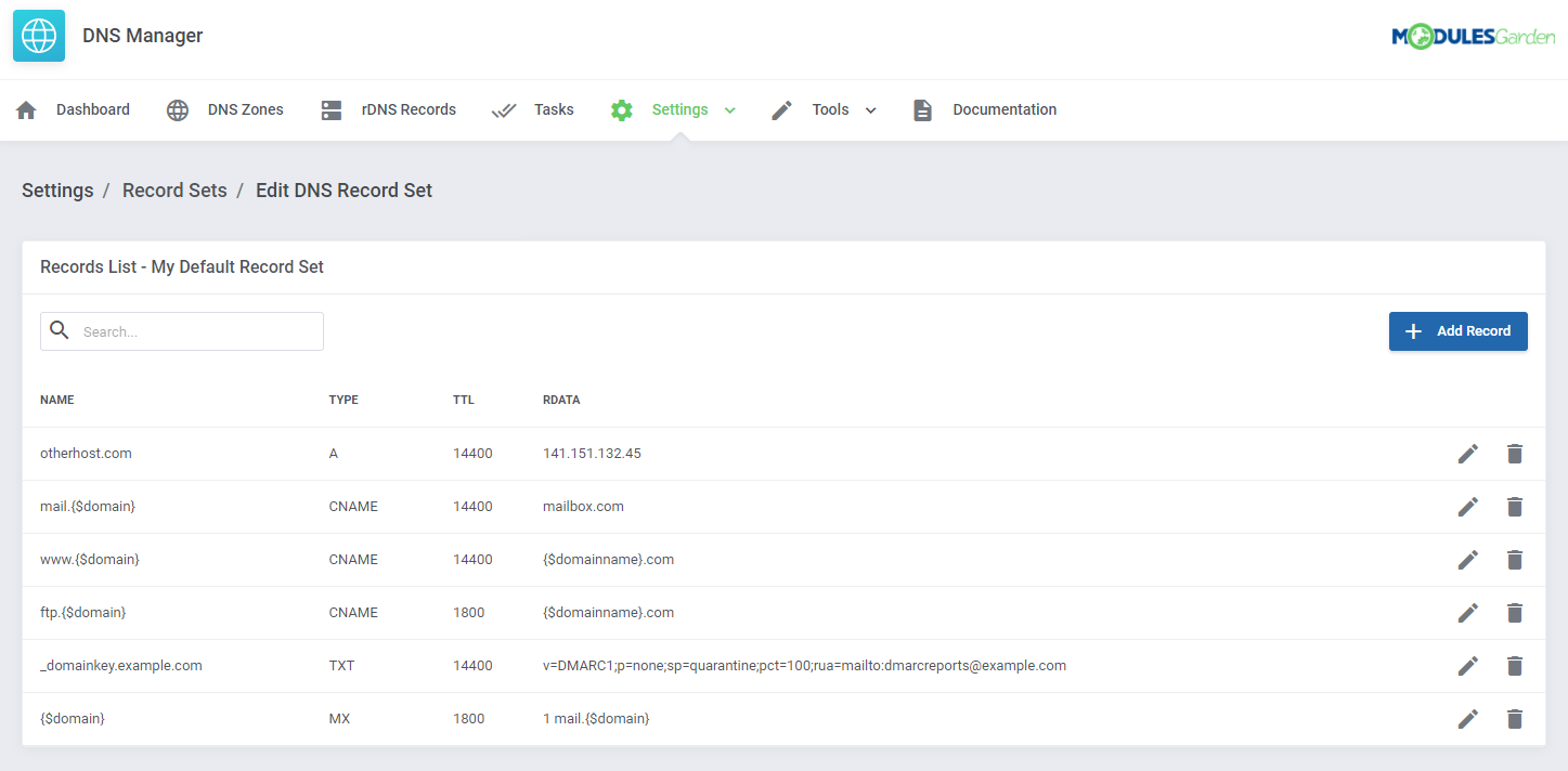 DNS Manager For WHMCS: Module Screenshot 37