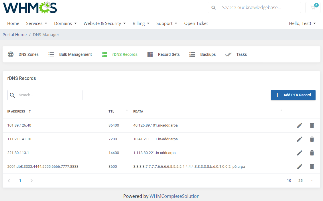 DNS Manager For WHMCS: Module Screenshot 8