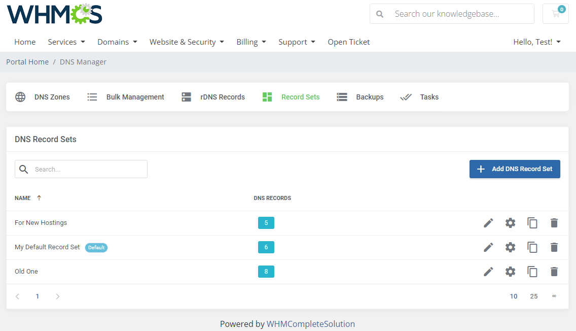 DNS Manager For WHMCS: Module Screenshot 9