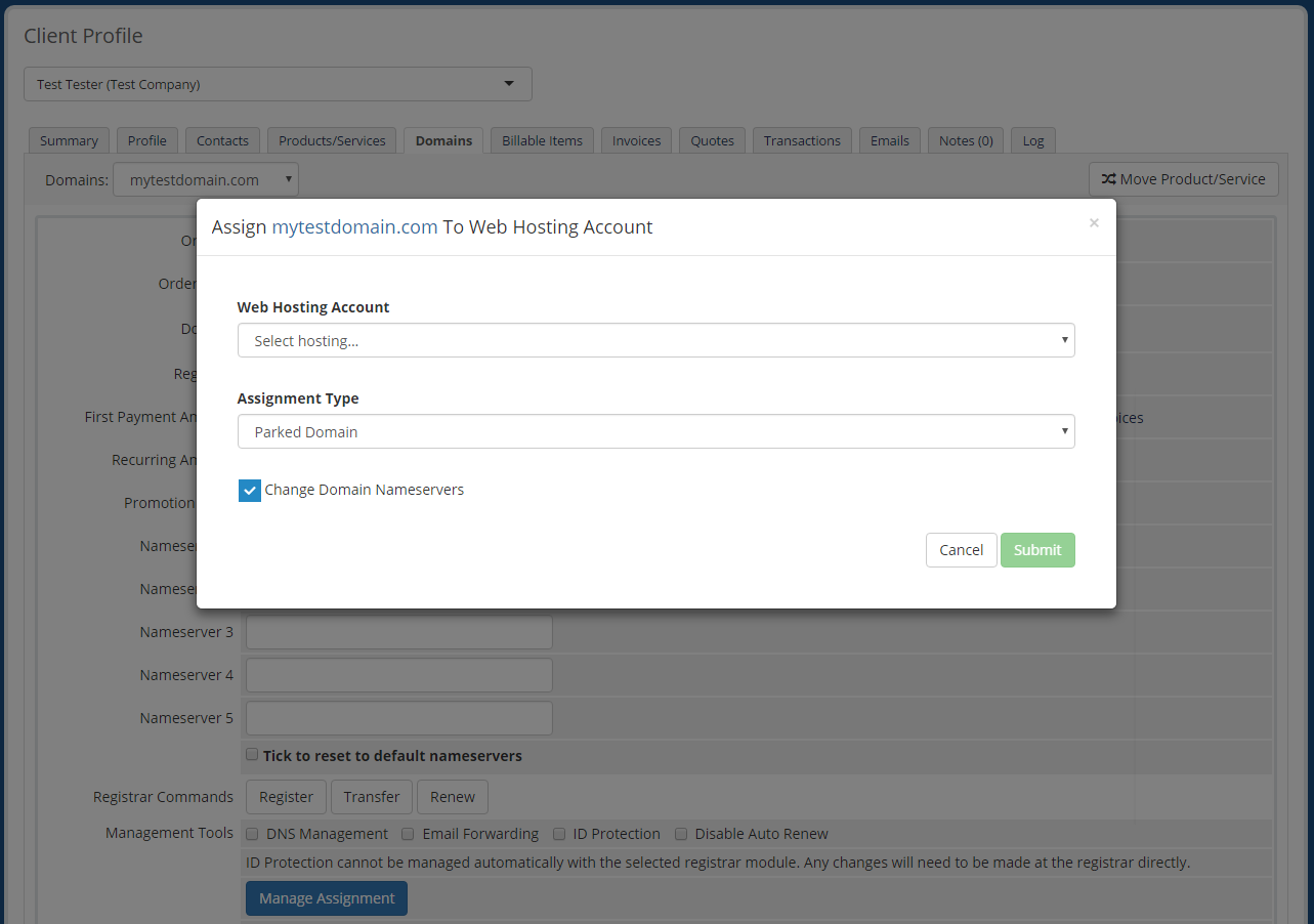 Domain Allocator For WHMCS: Screen 6