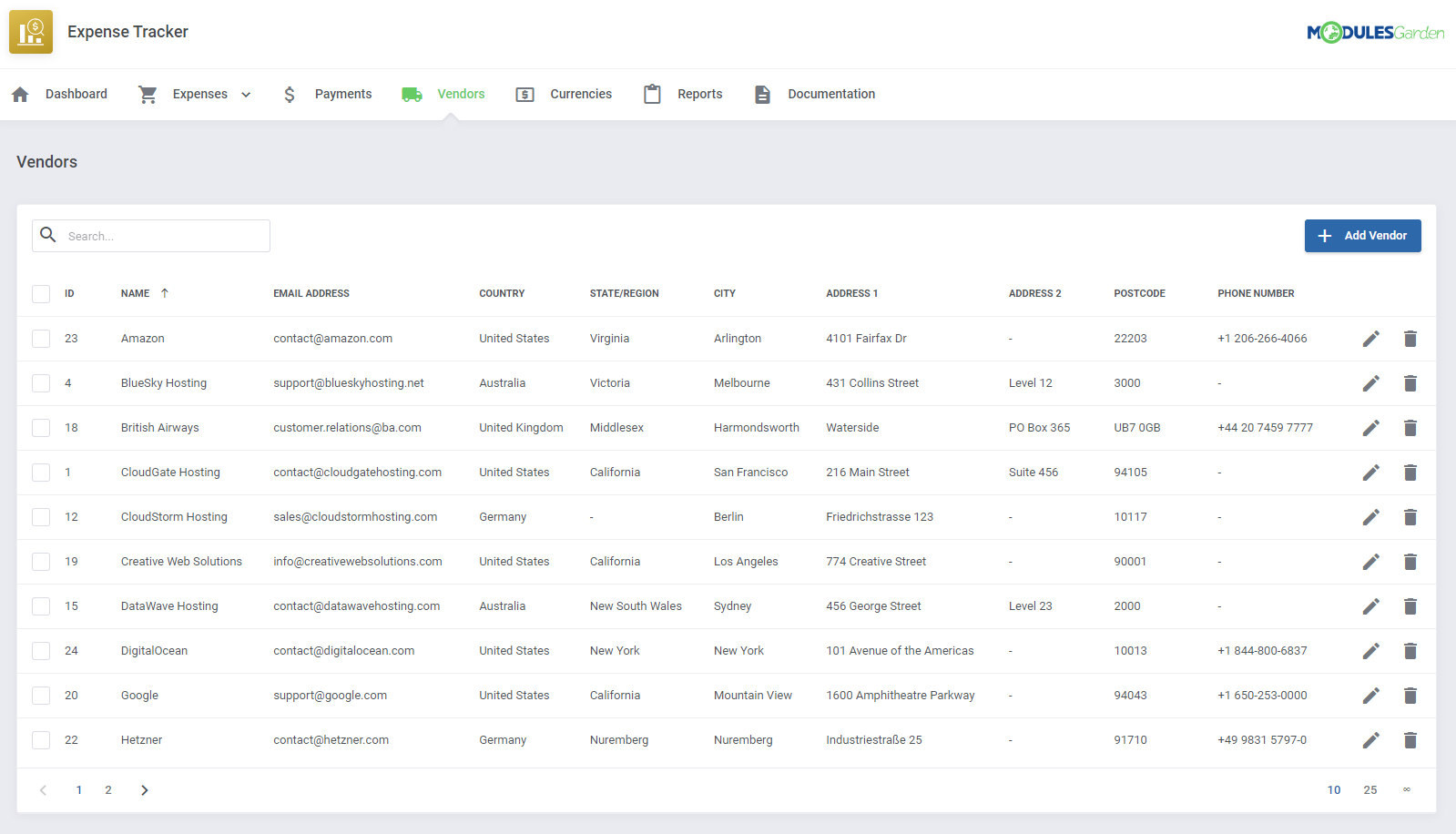 Expense Tracker For WHMCS: Module Screenshot 9