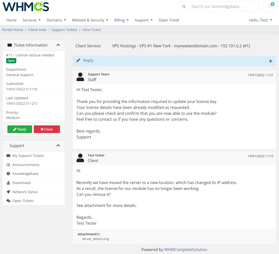 Freshdesk For WHMCS: Module Screenshot 4