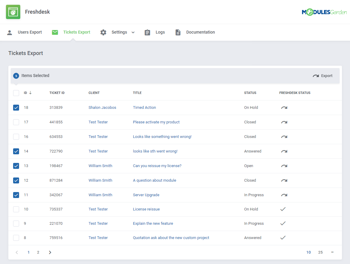 Freshdesk For WHMCS: Module Screenshot 6