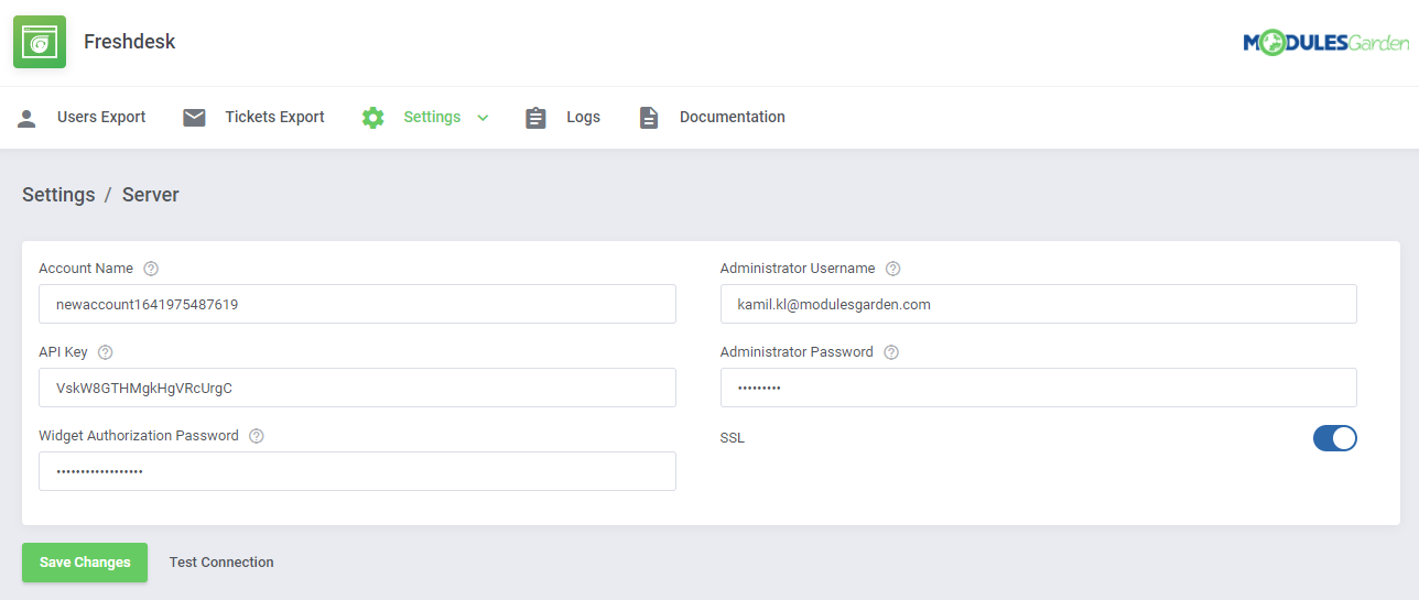 Freshdesk For WHMCS: Module Screenshot 7