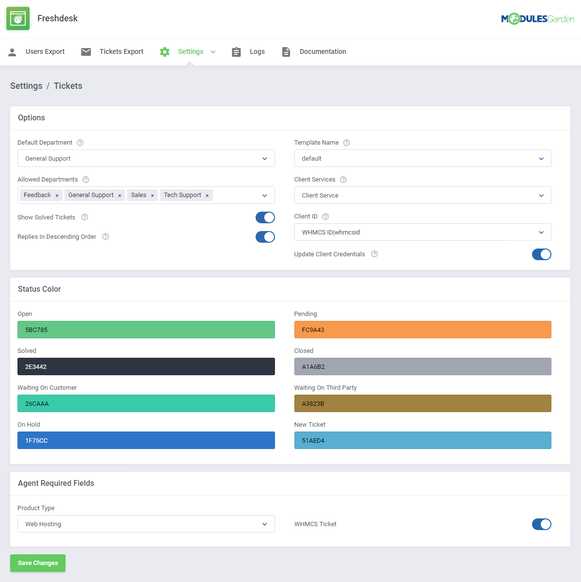 Freshdesk For WHMCS: Module Screenshot 8