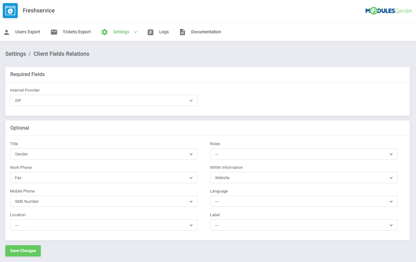 Freshservice For WHMCS: Module Screenshot 10