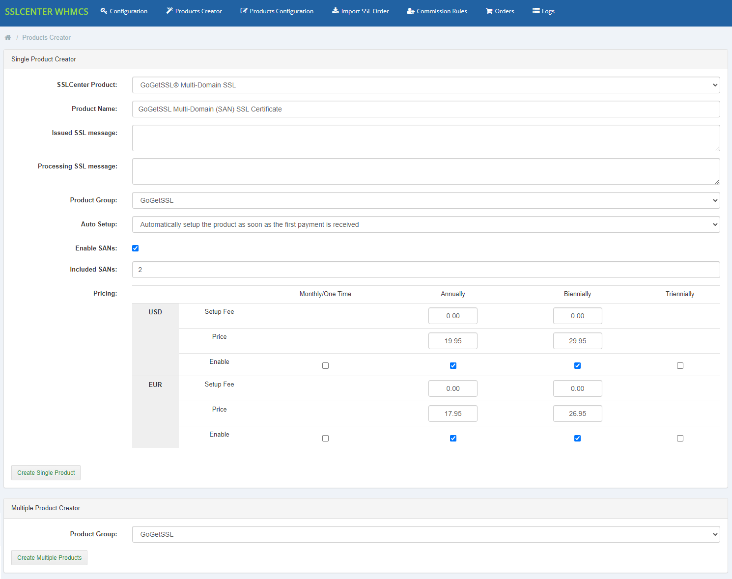 GoGetSSL For WHMCS: Module Screenshot 11