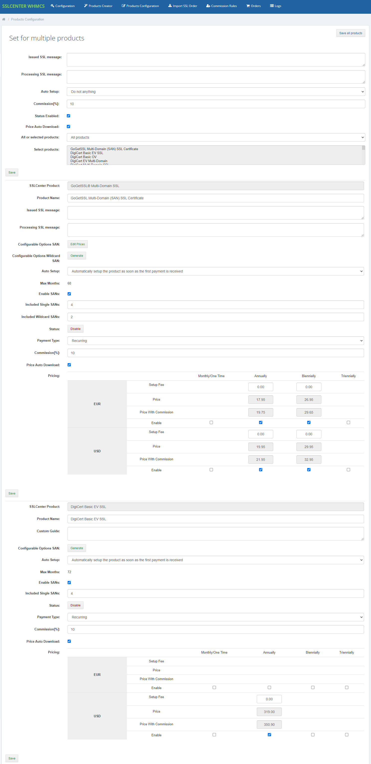 GoGetSSL For WHMCS: Module Screenshot 12