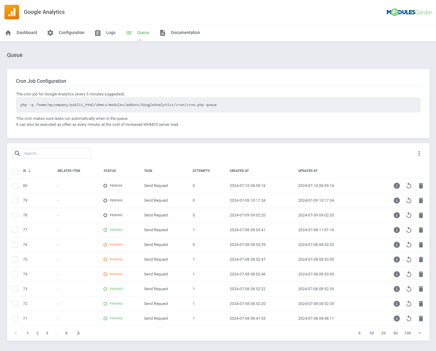 Google Analytics For WHMCS: Module Screenshot 4