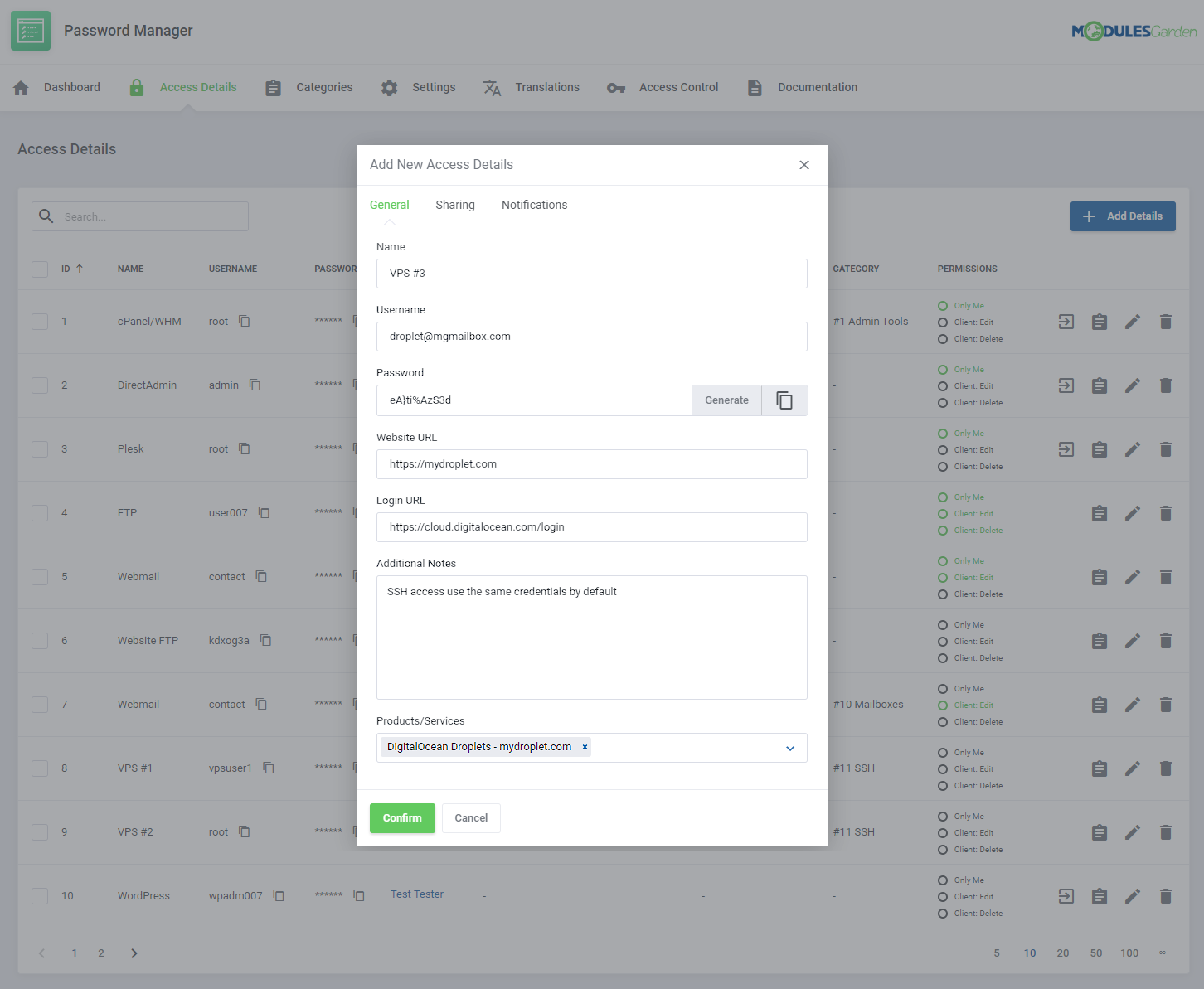 Password Manager For WHMCS: Module Screenshot 15