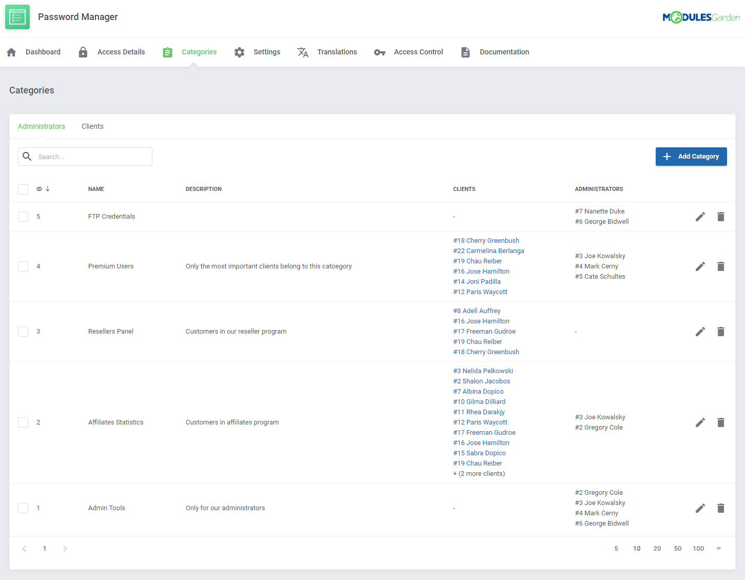 Password Manager For WHMCS: Module Screenshot 18