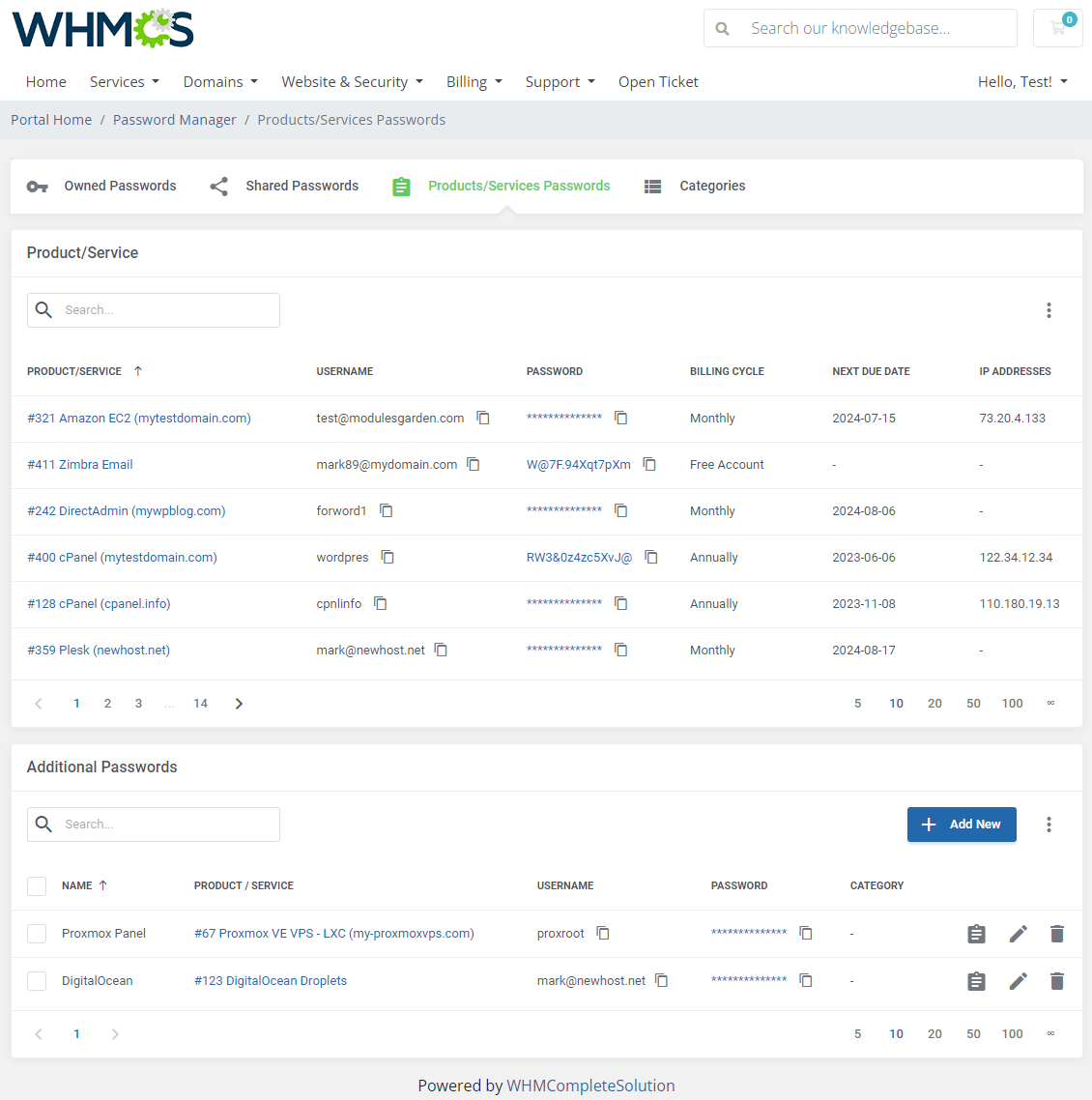 Password Manager For WHMCS: Module Screenshot 9