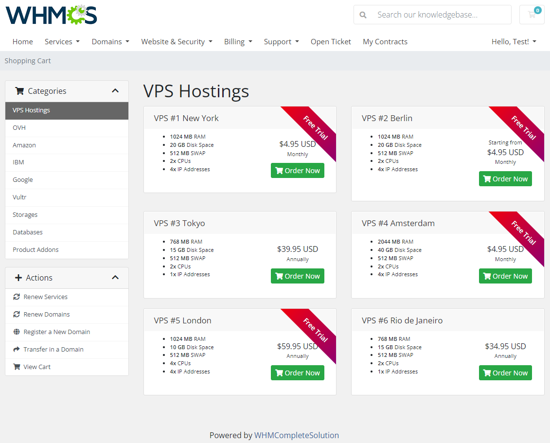 Product Free Trial Manager For WHMCS: Module Screenshot 1