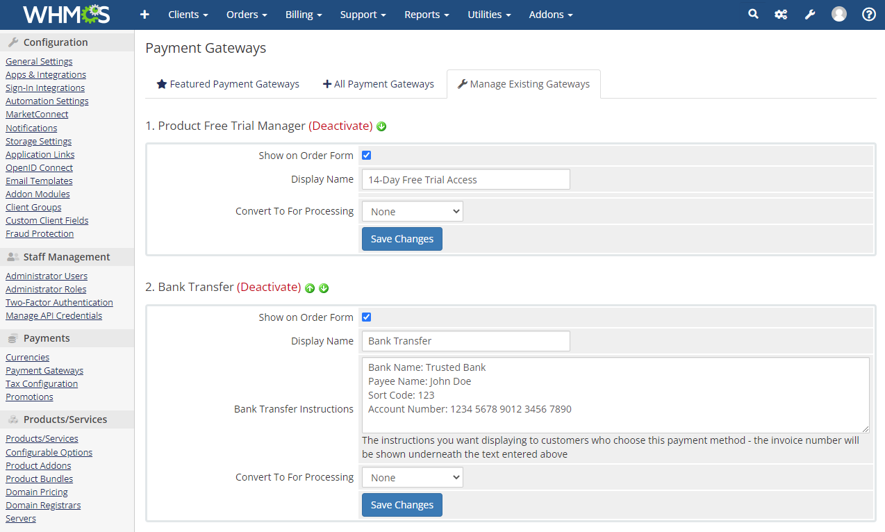 Product Free Trial Manager For WHMCS: Module Screenshot 13